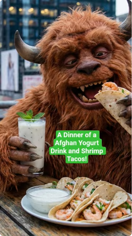 Monster Eating Afghan Dinner from&nbsp;NYC!